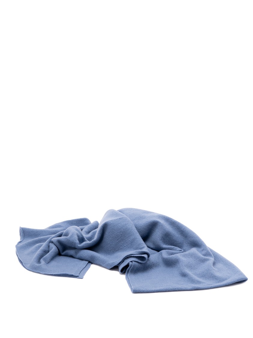 Drumohr Cashmere Scarf With Plush Texture In Blue