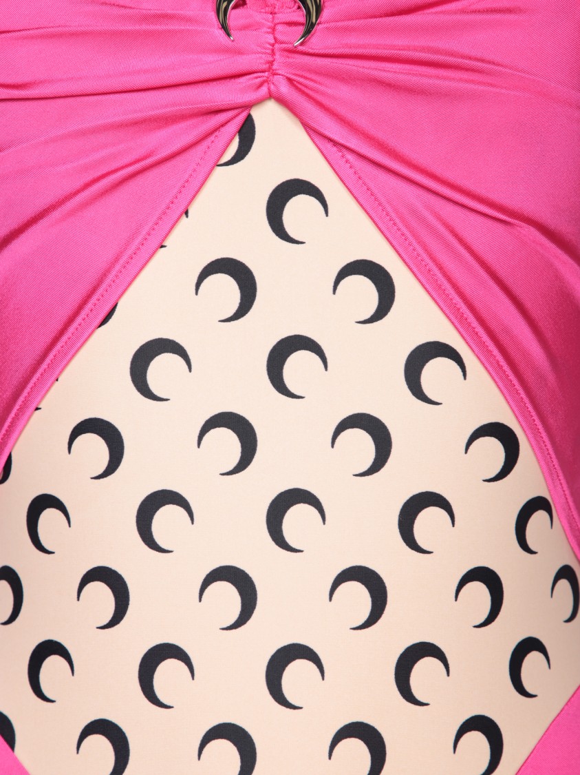 MARINE SERRE MARINE SERRE LONG SLEEVE JERSEY BODYSUIT WITH MOON MOTIF