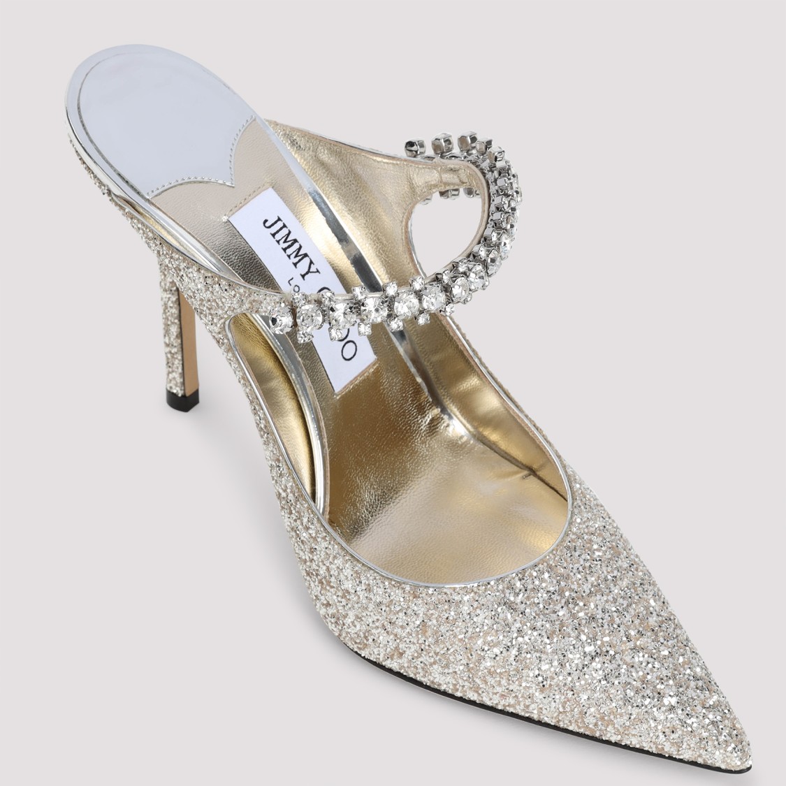 JIMMY CHOO JIMMY CHOO POINTED TOE BEIGE LEATHER MULES