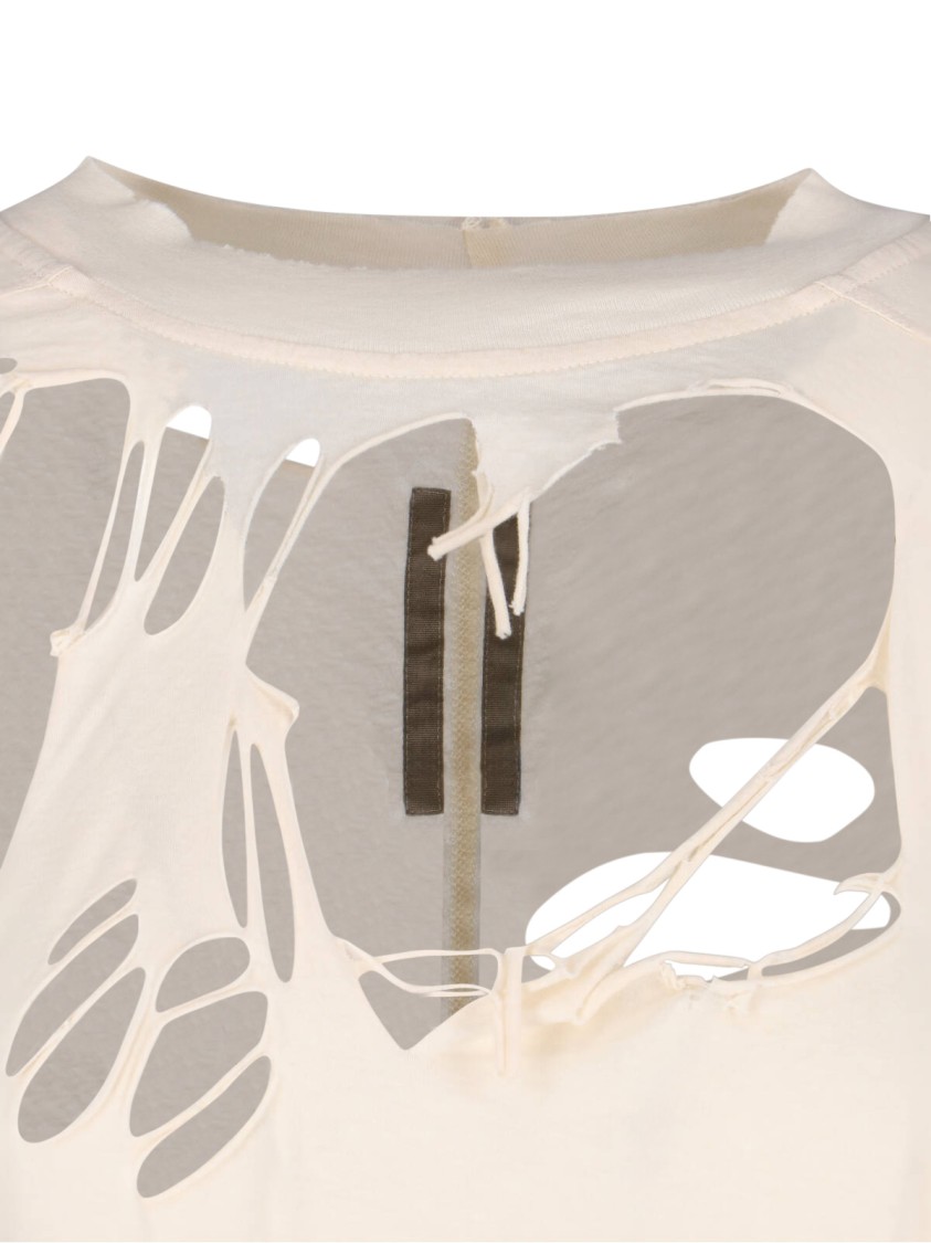 Shop Rick Owens Drkshdw Drkshdw By Rick Owens "tommy T" Destroyed T-shirt – Cream