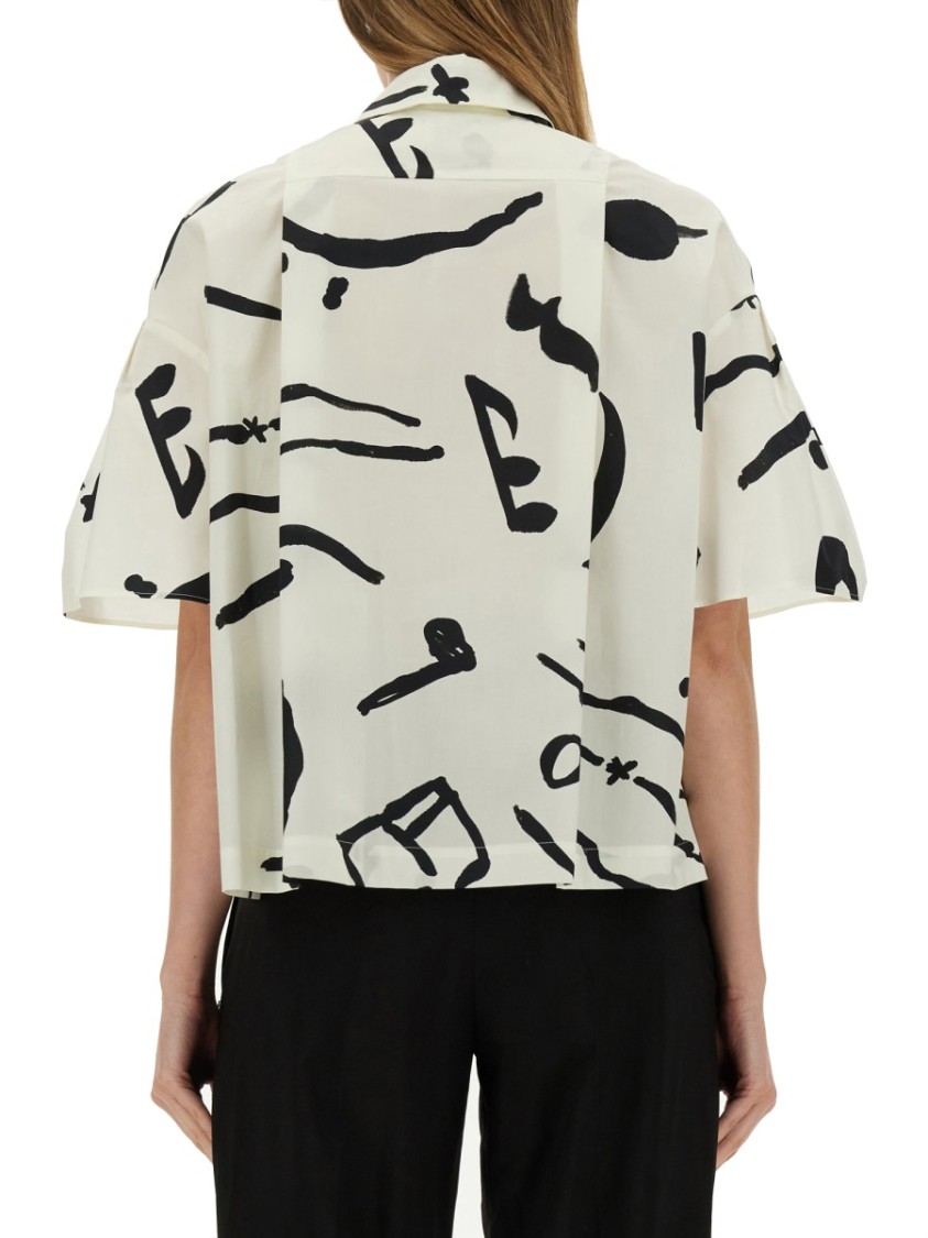 Shop Alysi "printed Orchestra" Polo Shirt In White
