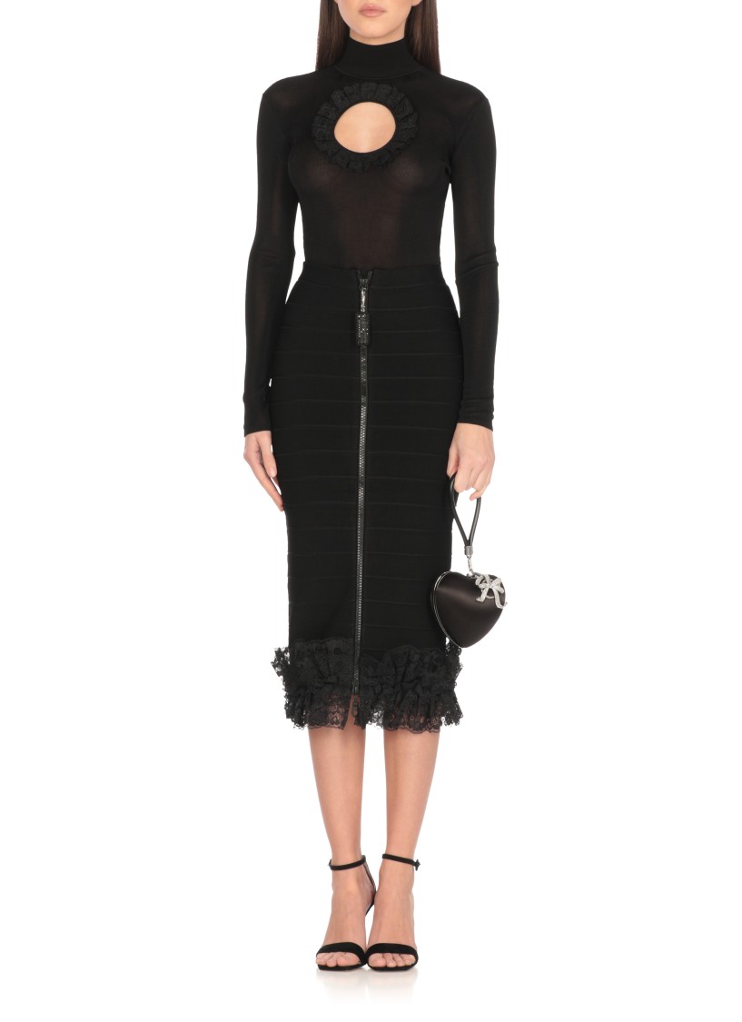 Self-portrait X Christopher Kane Lace-trimmed Midi Skirt
