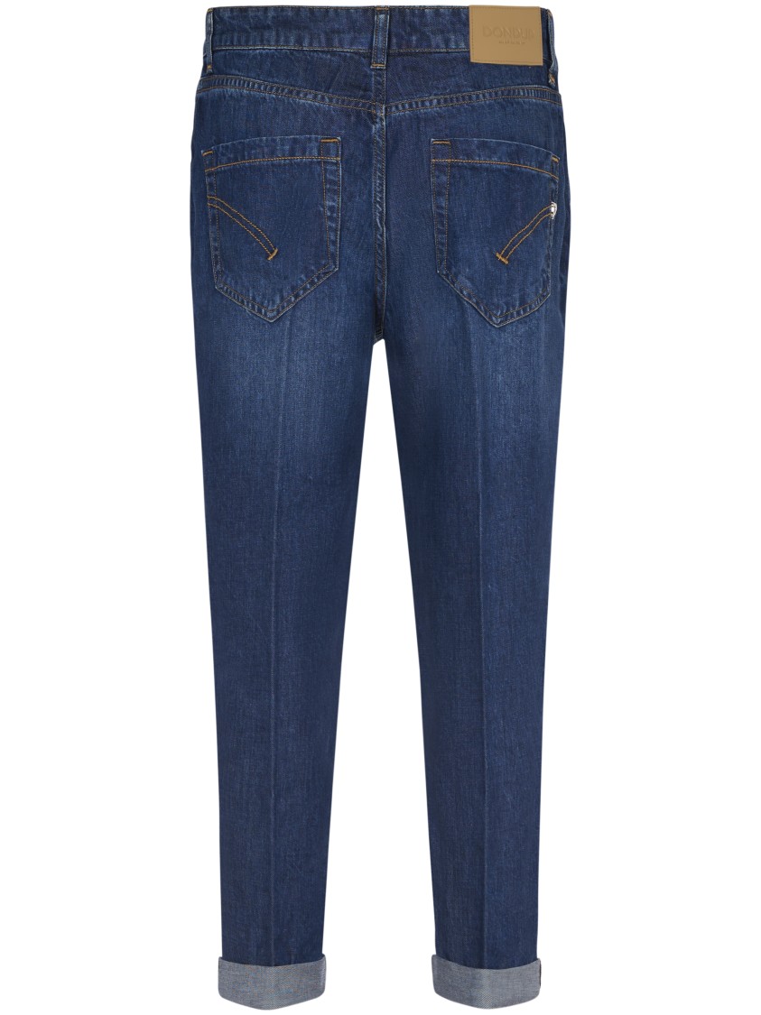 Dondup High-waisted Denim Trousers With Rolled Cuffs In Blue