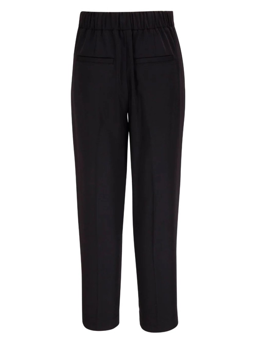 Vince Tapered Pull-on Pants With Elastic Waistband In Black