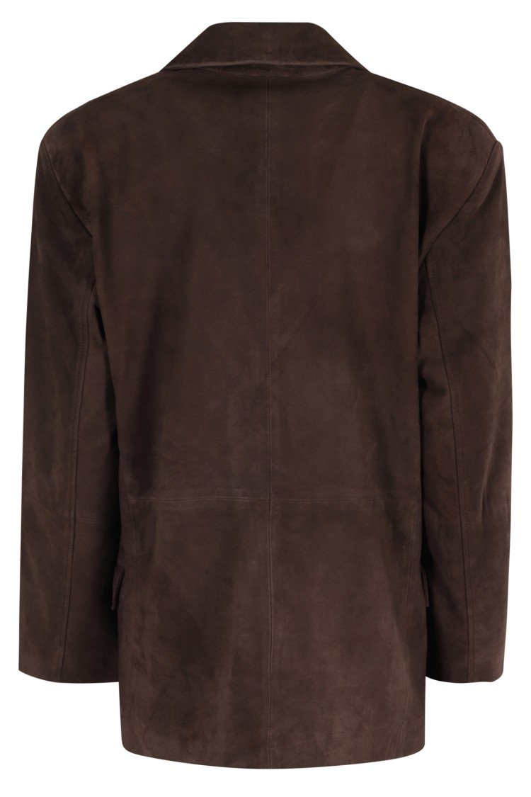 Remain Birger Christensen Remain Oversized Suede Blazer In Brown
