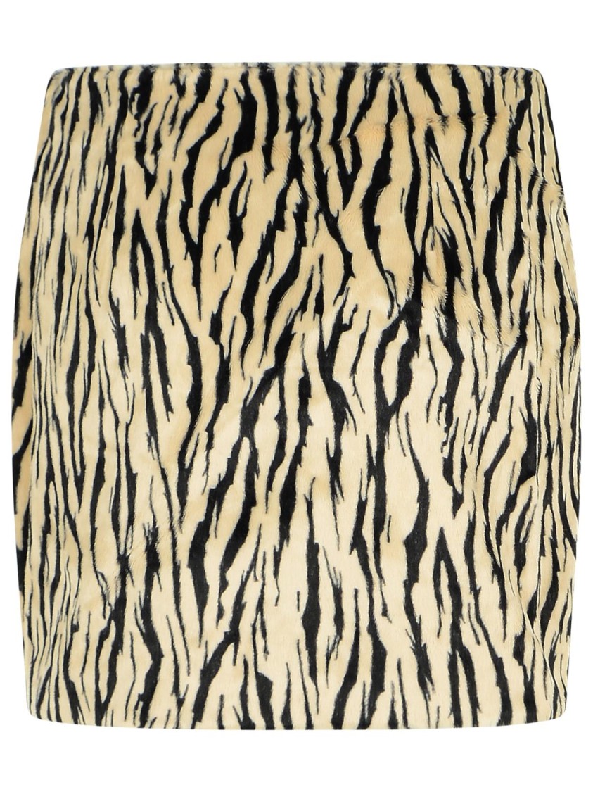 Rotate Birger Christensen Rotate Printed Faux Fur Skirt In Multi