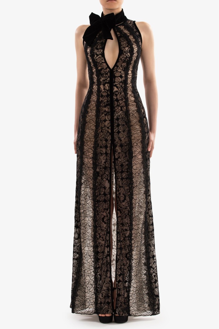 Saiid Kobeisy Jet Black Crepe Short Dress In Black