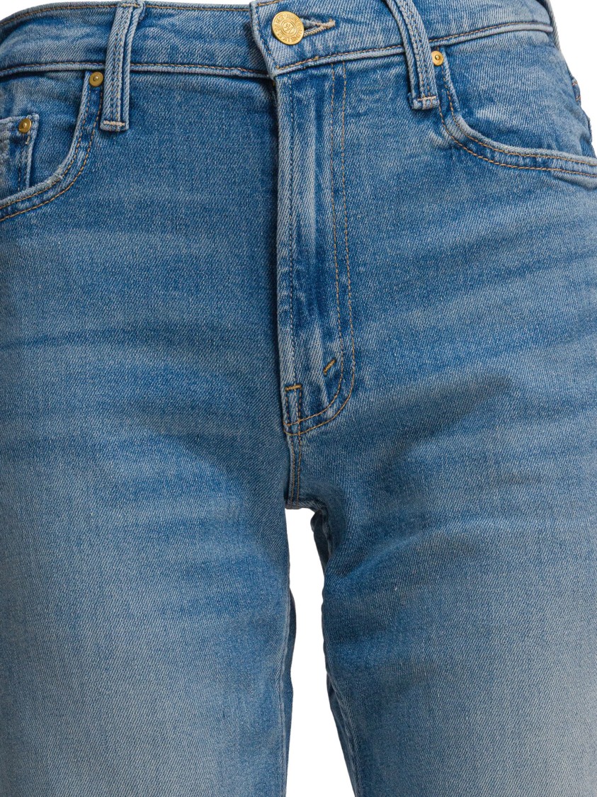 Mother Straight-leg Jeans With Medium Blue Wash In Blue