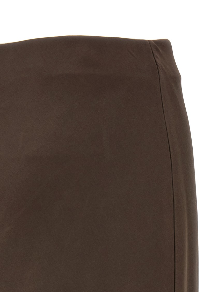 Brunello Cucinelli Brown Maxi Skirt With Side Slits In Brown