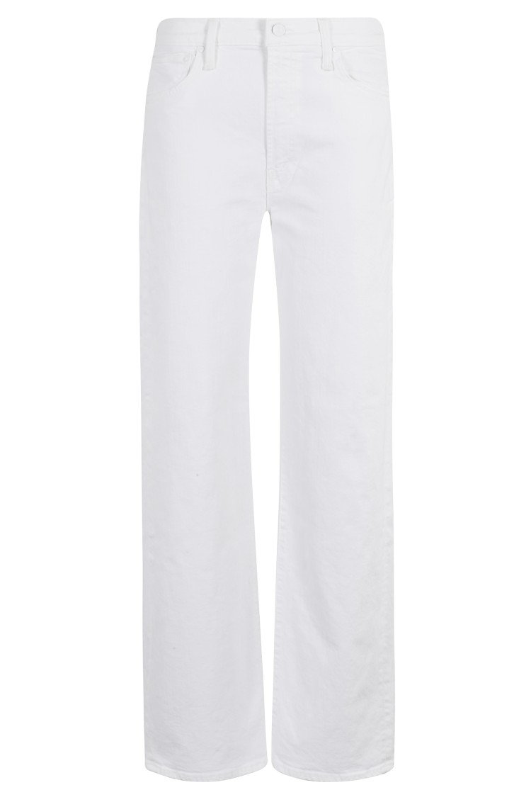 Shop Mother The Dodger Sneak High-waisted Straight Leg Jeans In White