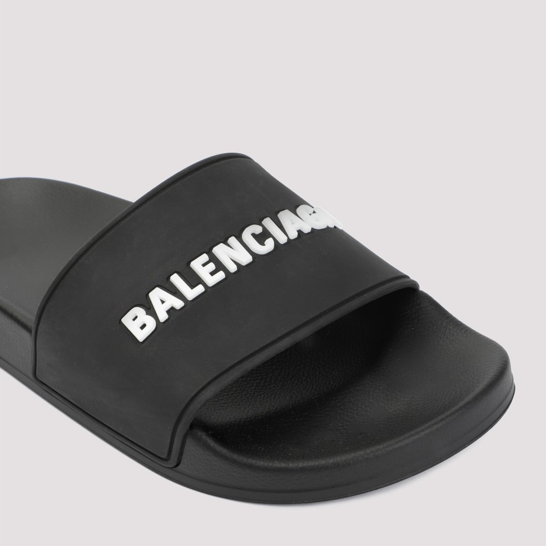 Shop Balenciaga Rubber Pool Slides In Black