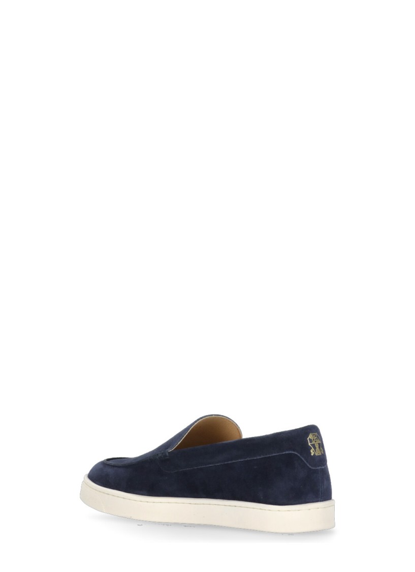 Brunello Cucinelli Round Toe Slip-on Loafers In Black