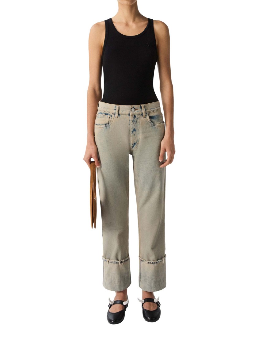 COPERNI COPERNI BOYFRIEND JEANS IN UNIQUE GREIGE COTTON DENIM