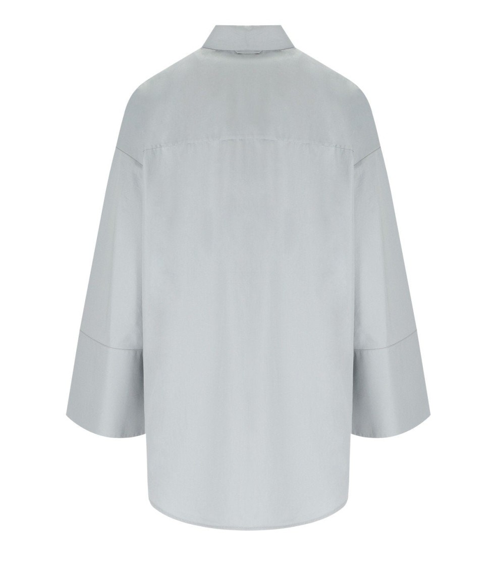 Max Mara Sapore Dusty Light Blue Shirt In Gray