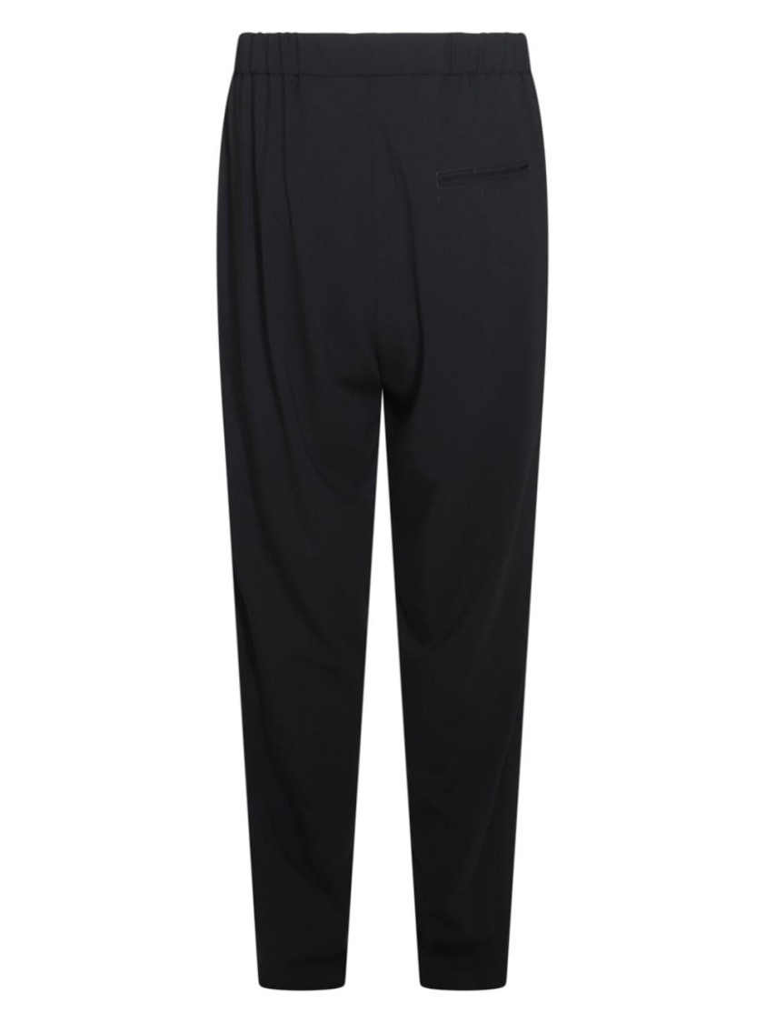 Giorgio Armani Tapered Trousers With Elastic Waistband And Pockets In Black