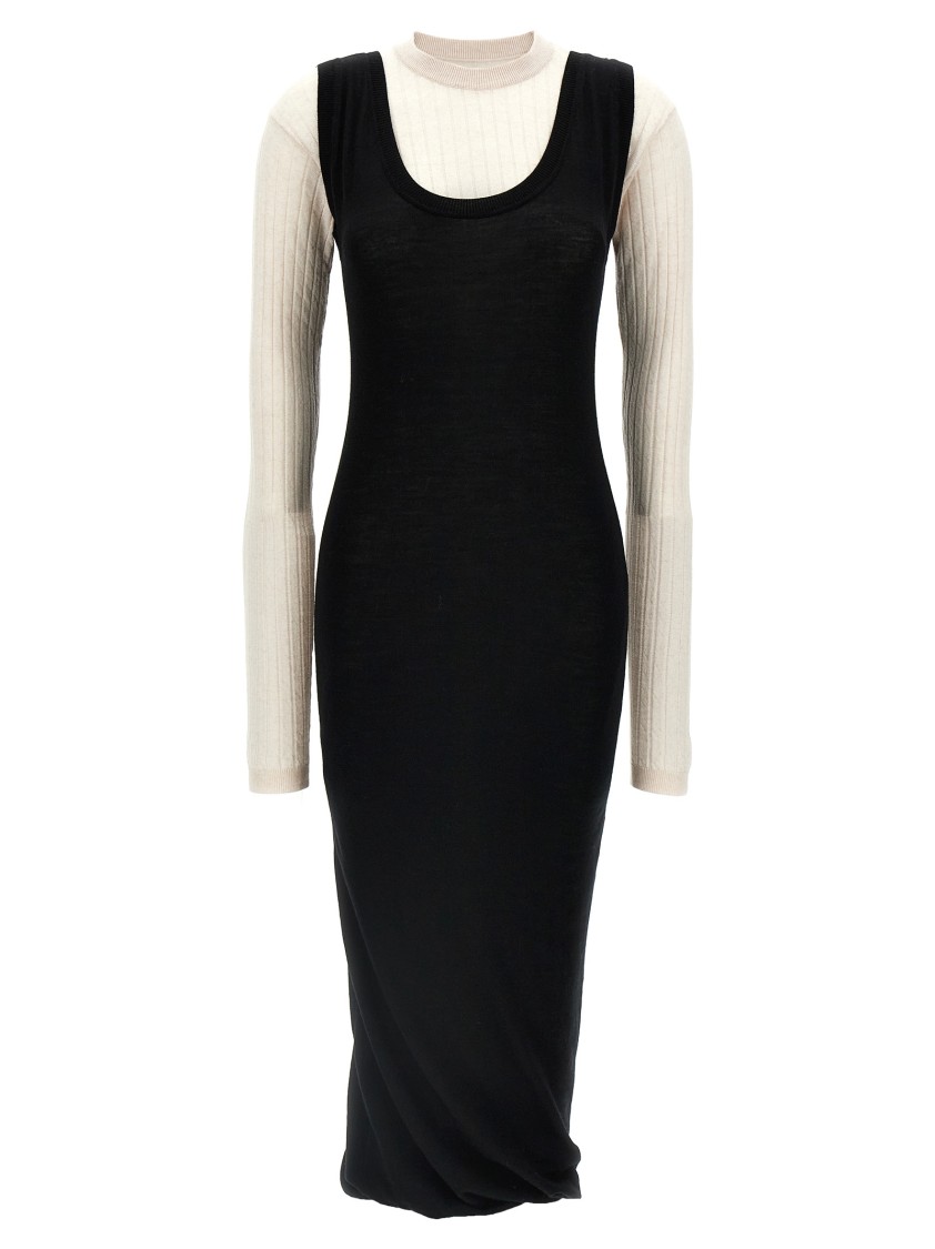 Marni Multi-layered Dress With Crinkled Hem In Black