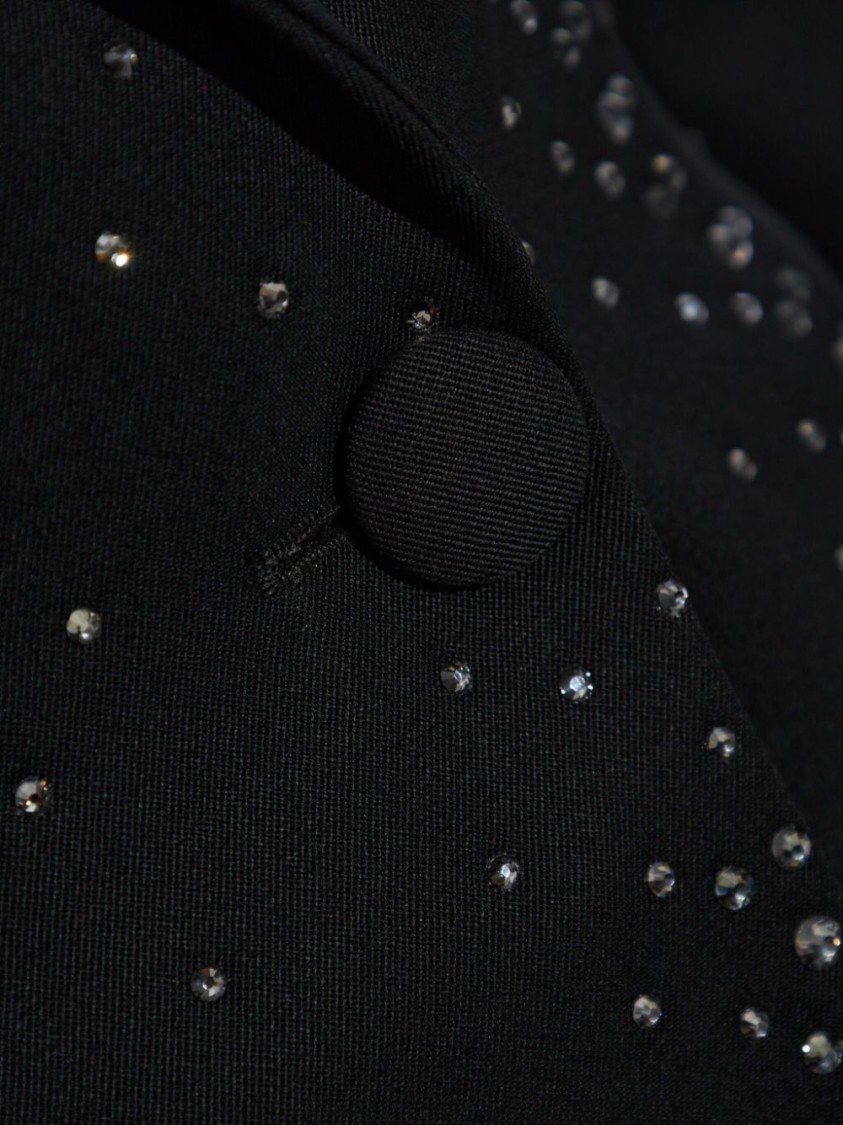 Attico Structured Black Wool Blazer In Black