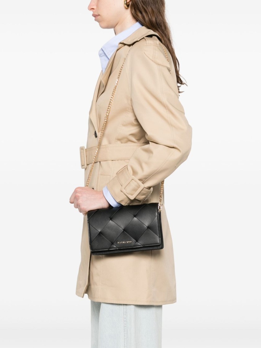 Shop Michael Kors Quilted Shoulder Bag With Chain Strap And Polished Finish