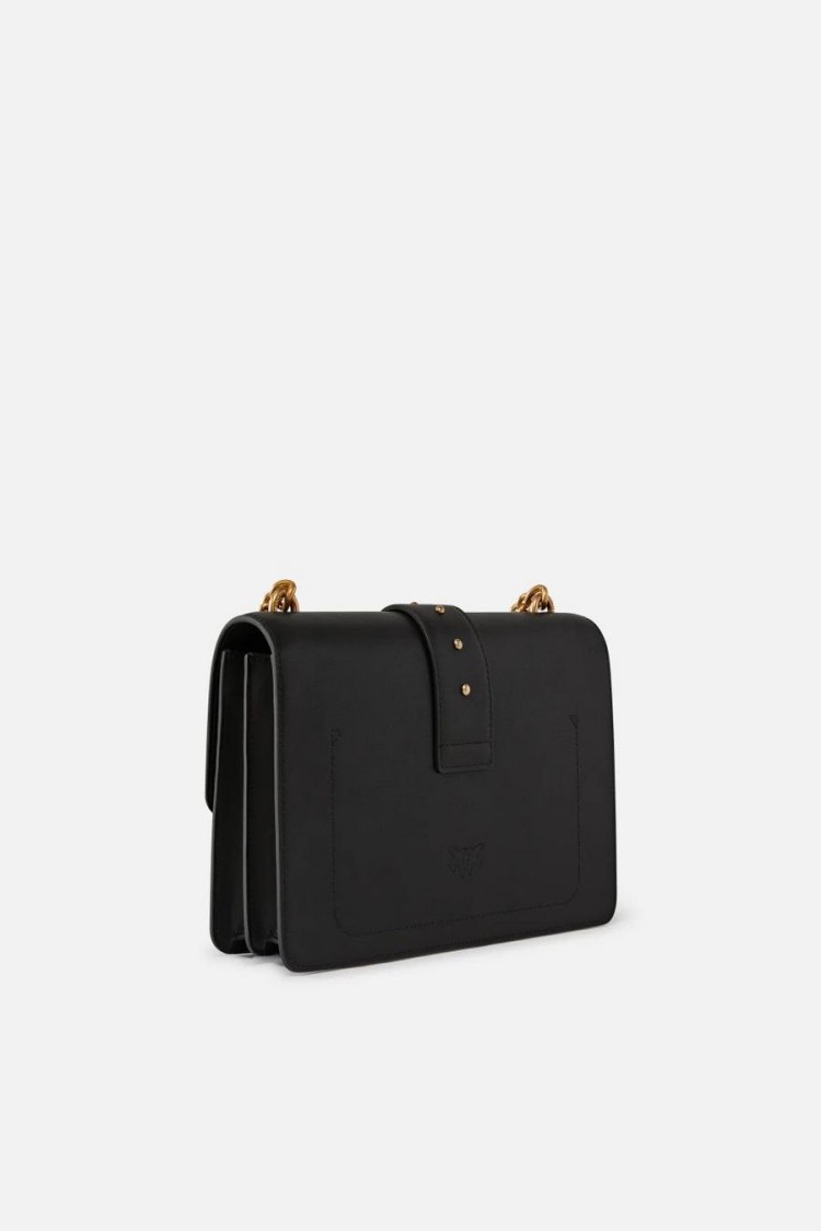 Pinko Leather Shoulder Bag With Gold-tone Bird Clasp