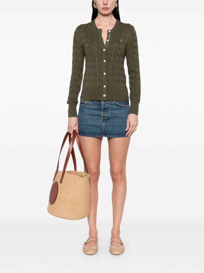 Polo Ralph Lauren Cable-knit Cardigan With Intricate Patterns And Cropped Design