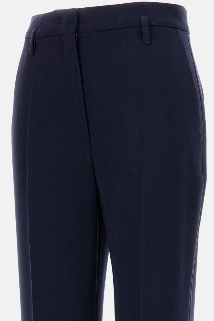 Max Mara Dark Blue Alabama Trousers In Black