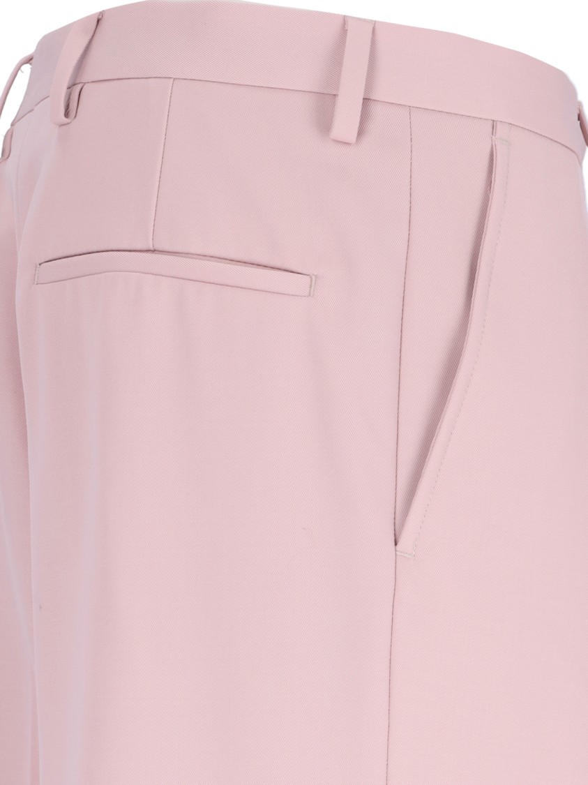 Dries Van Noten Wide-leg Trousers In Pink Wool In Pink