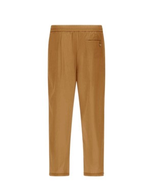 Herno Camel Wide-cut Trousers With Adjustable Ankle Features