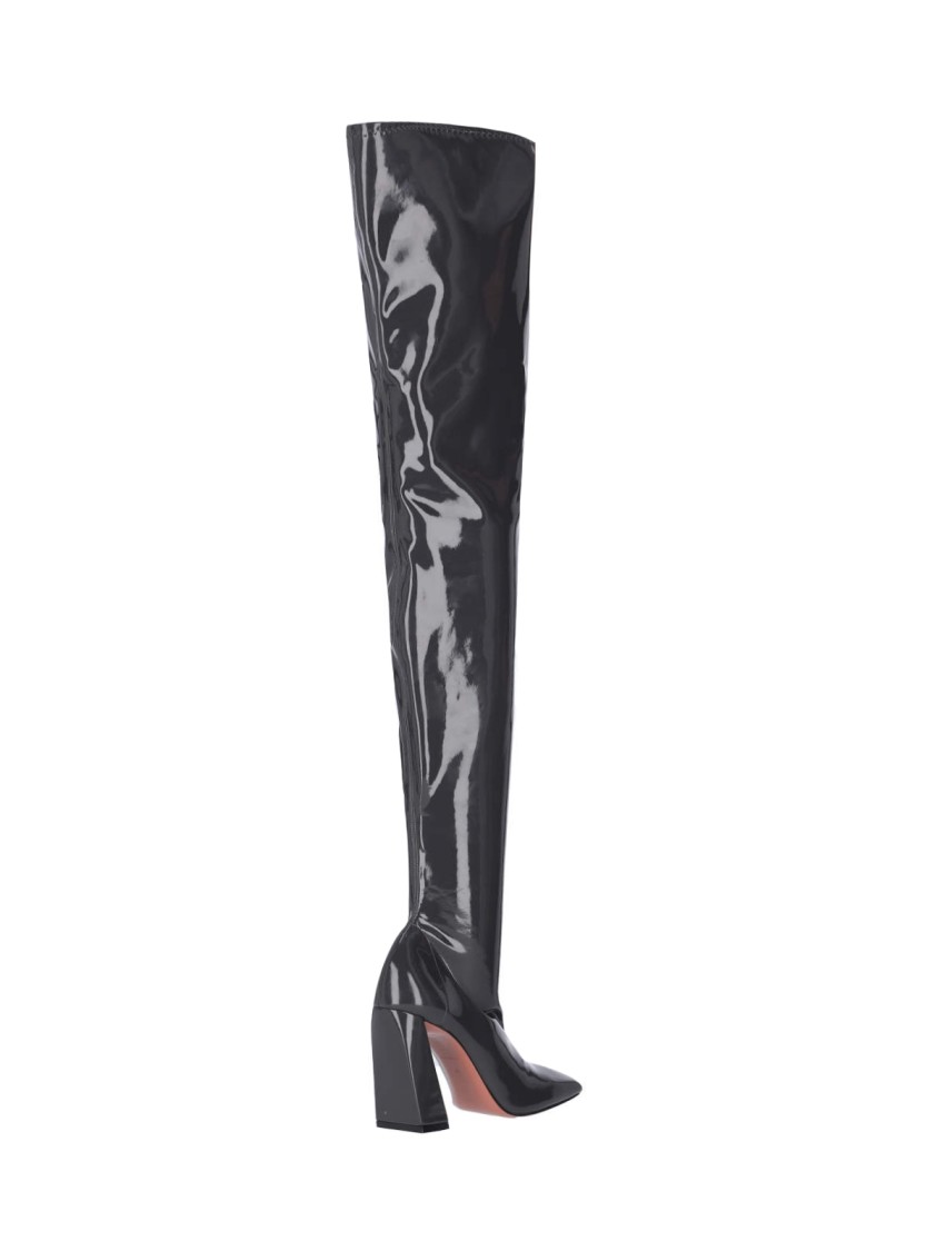 Shop Amina Muaddi "marine" High Boots