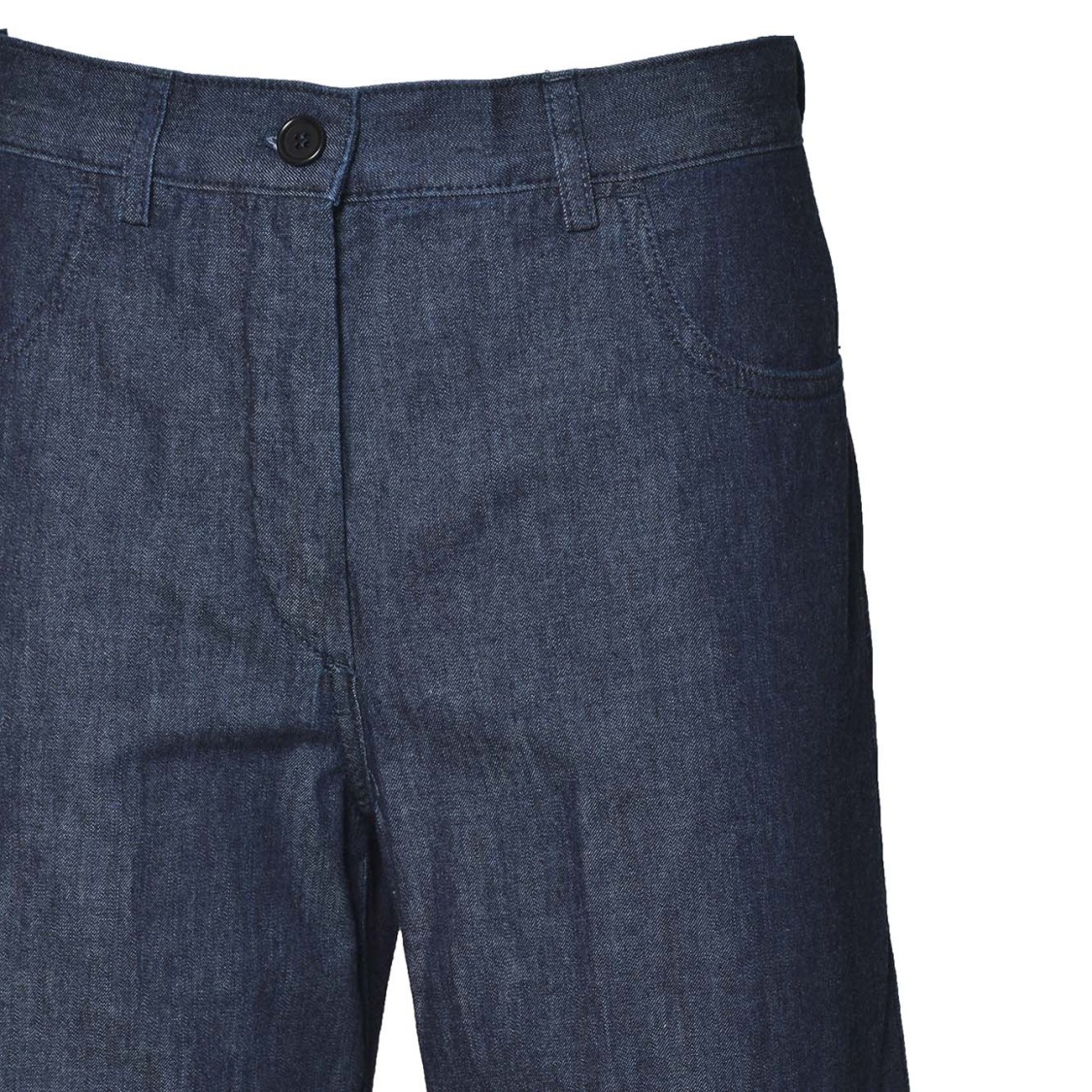 Aspesi Blue Cotton Denim Wide-leg Trousers