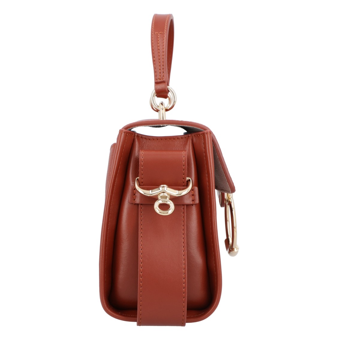 Chloé Mini Tess Day Bag In Grained & Soft Leather In Brown