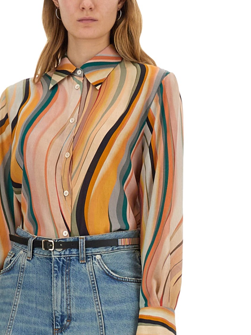Ps By Paul Smith Ps Paul Smith Shirt With Silk Finish In Multicolor