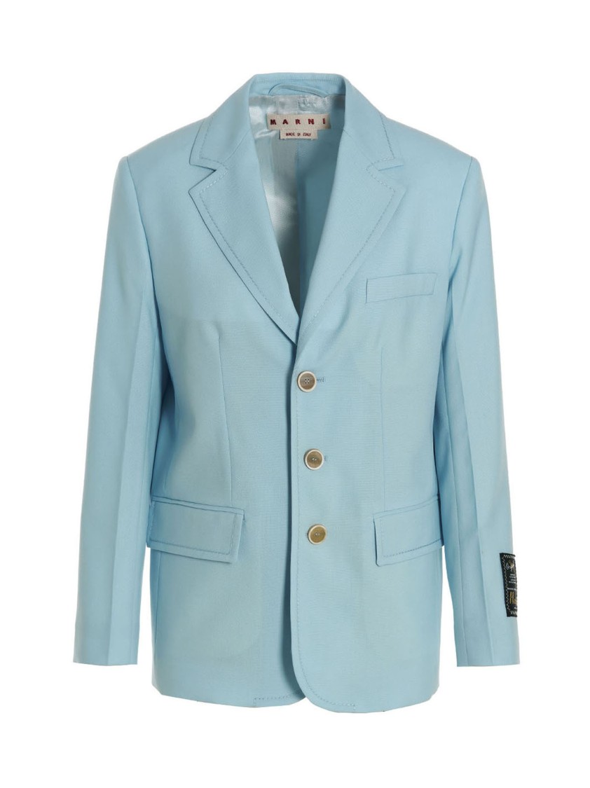 Marni Tailored Single-button Blazer Jacket In Blue