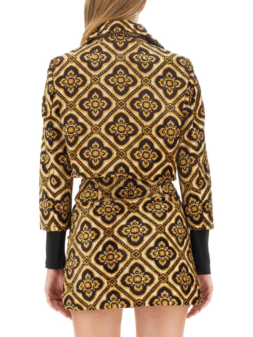 Shop Etro Cropped Jacket In Multicolor