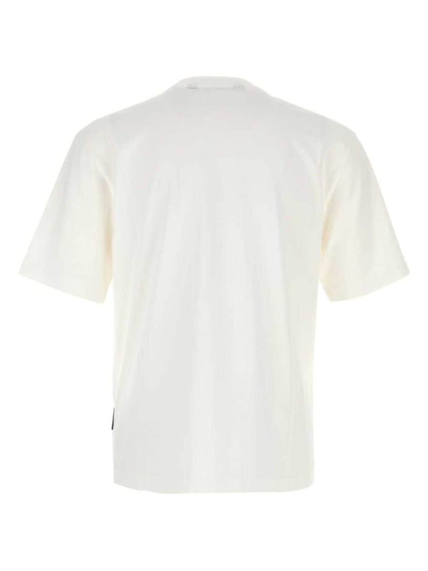 Palm Angels White Short-sleeved T-shirt With Monogram Pa Embroidery In White