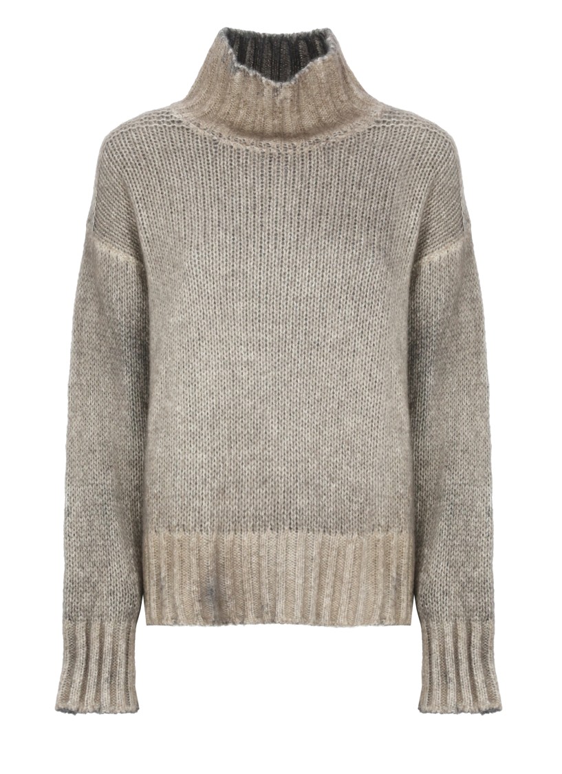 Avant Toi Cashmere Blend High Neck Sweater In Brown