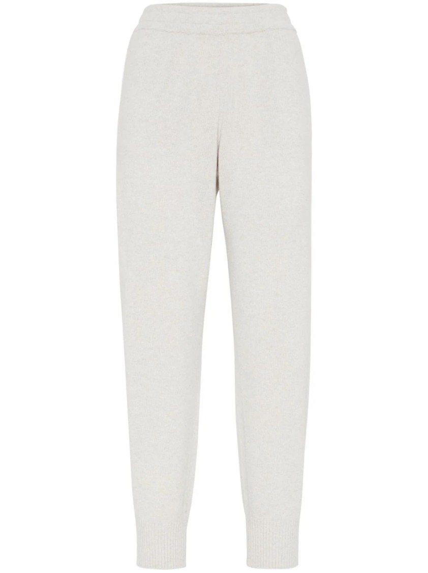 Brunello Cucinelli Relaxed Fit Trousers With Tapered Legs In Neutral