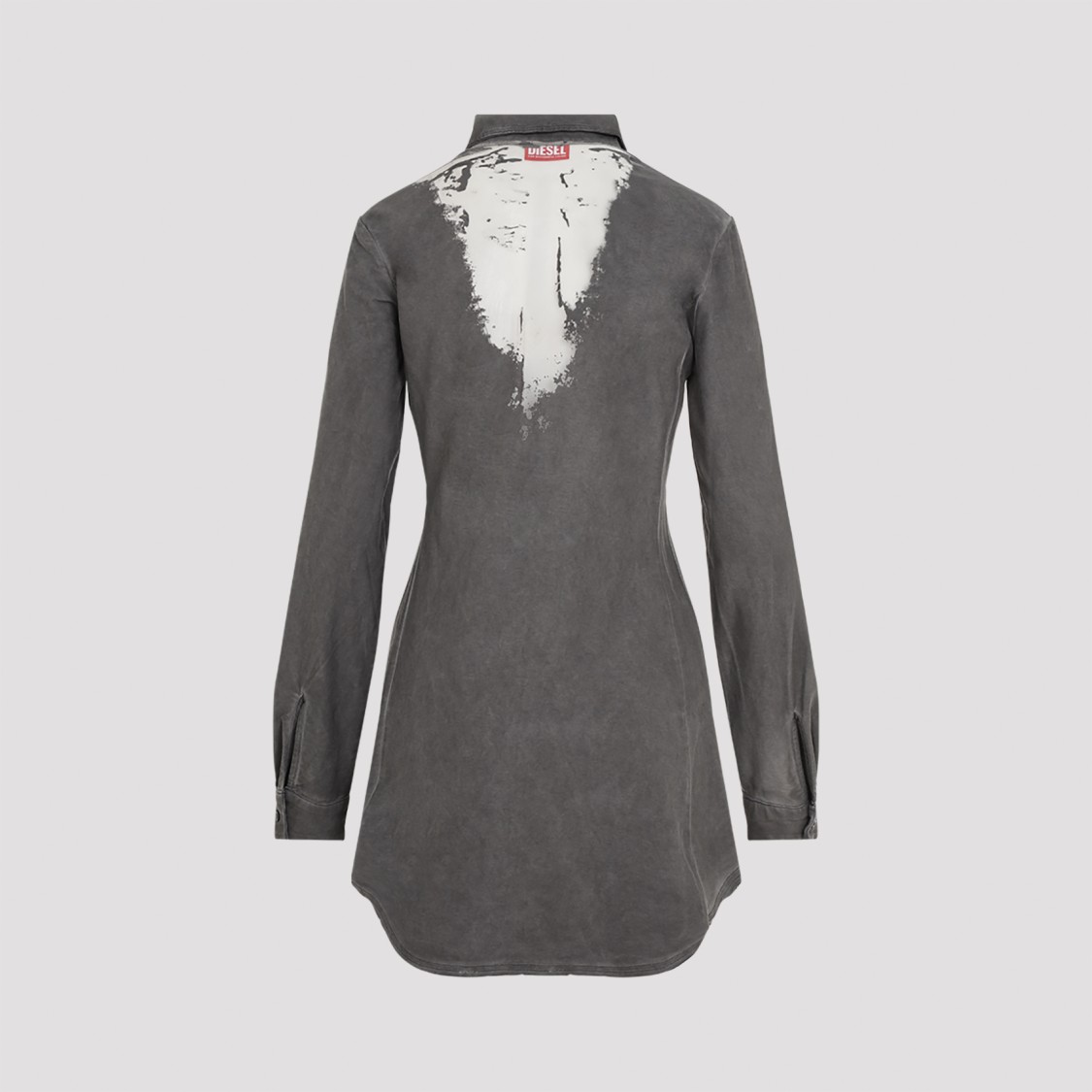 Diesel Abstract Print Asymmetric Hem Dress In Grey