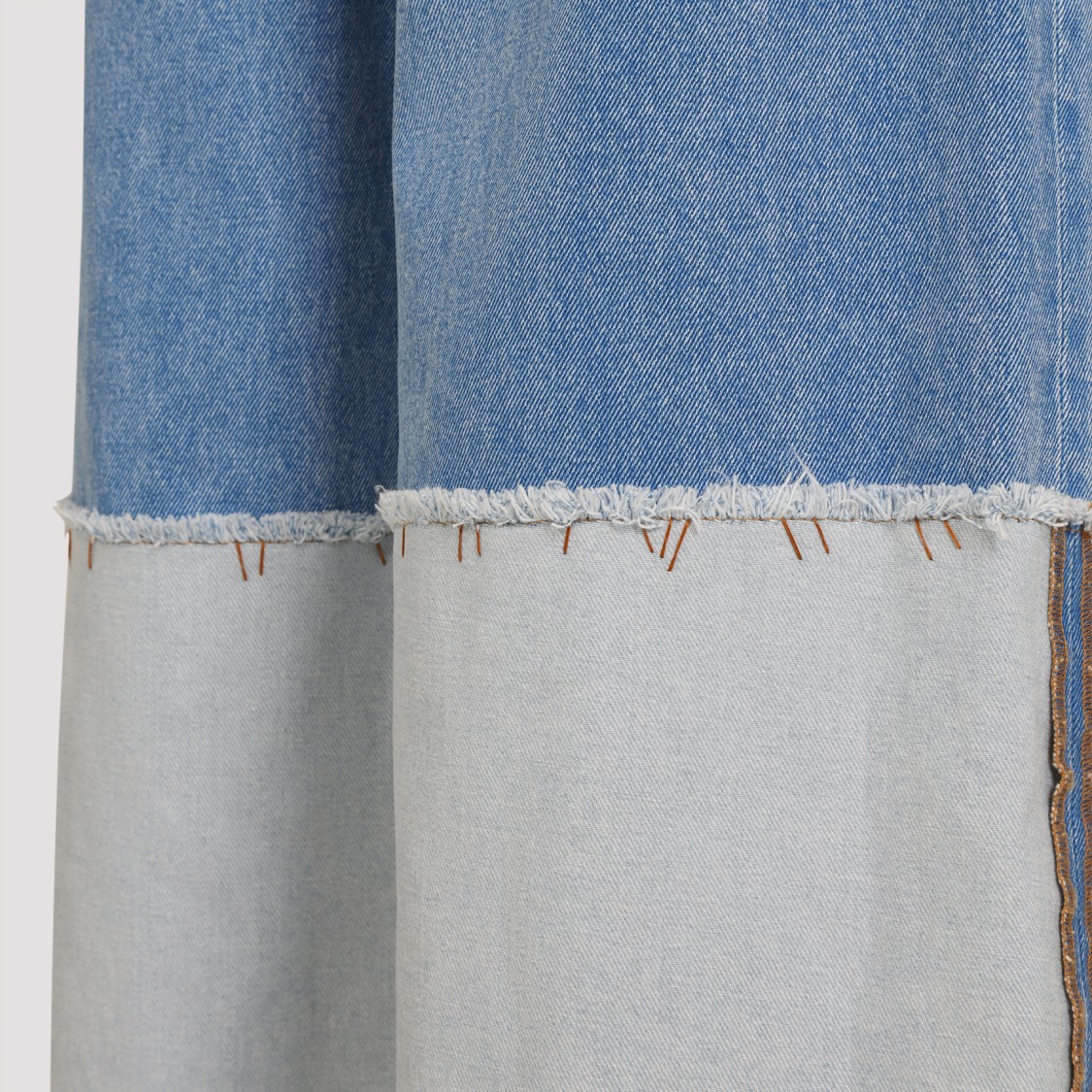 Marni Wide Leg Blue Jeans With High Turn-up In Blue