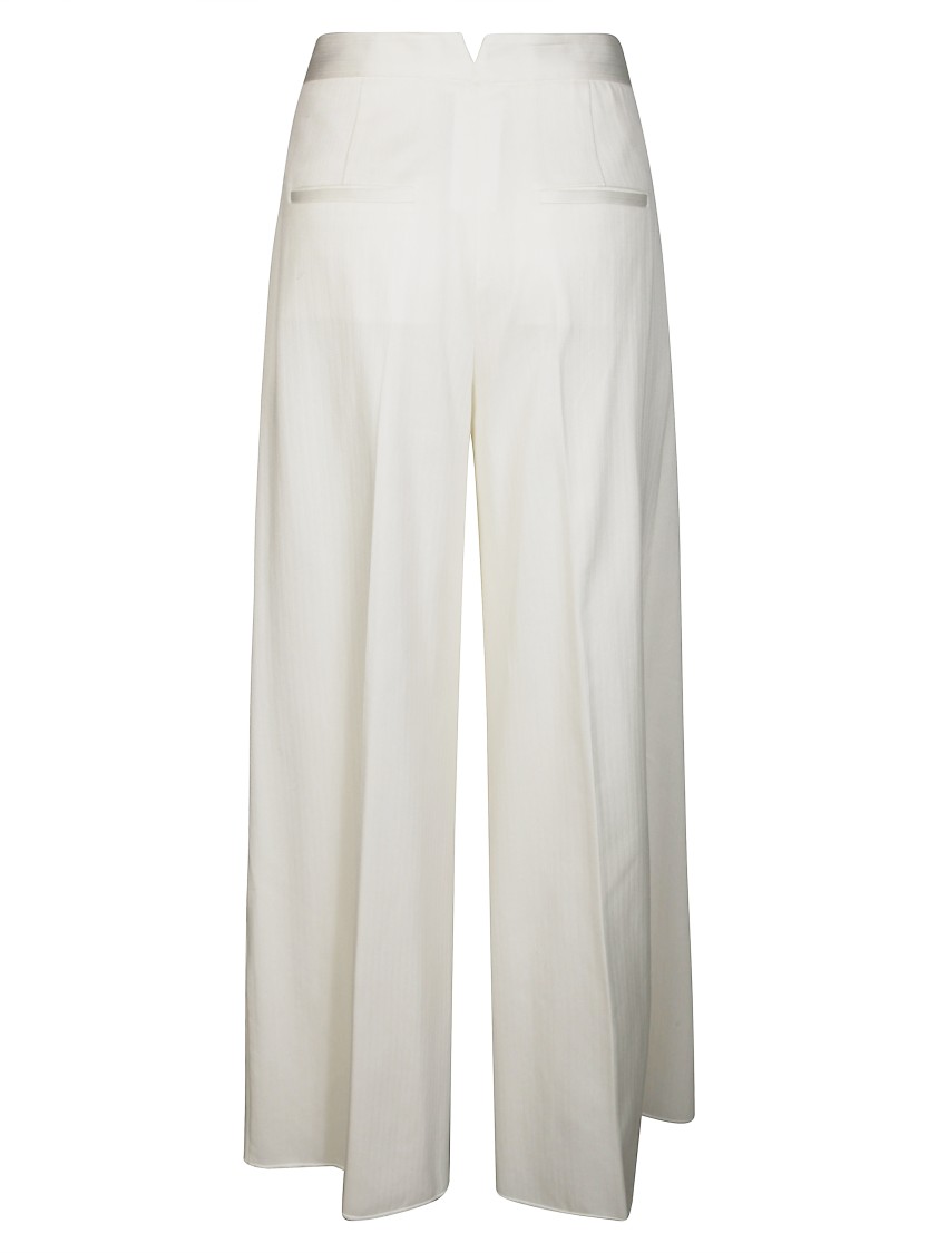 Max Mara Chenzia Jersey Jacquard Wide Leg Pants In White