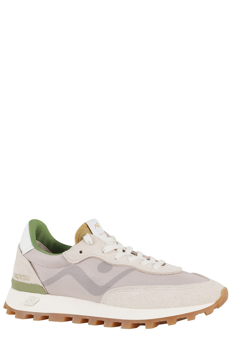 Nomad Society Bone Suede And Nylon Sneakers