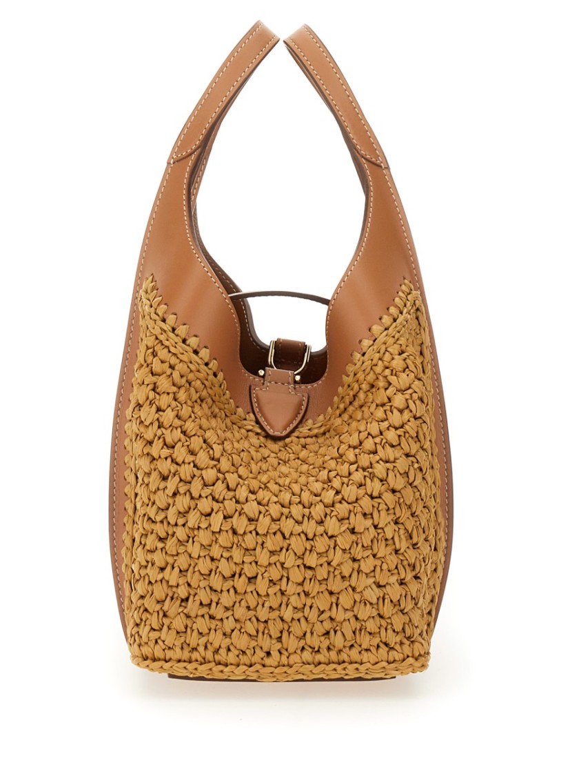 Shop Tod's "t Timeless" Mini Shopper Bag In Brown