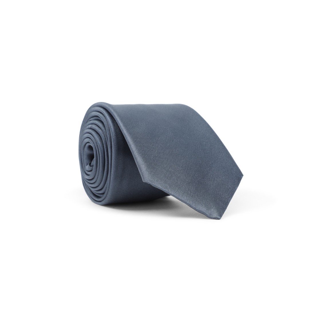 Giorgio Armani Rolled Silk Tie Smooth Texture In Blue