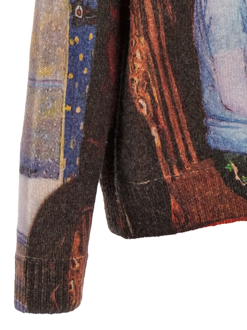 Jw Anderson Multicolor Computer Print Sweater In Brown