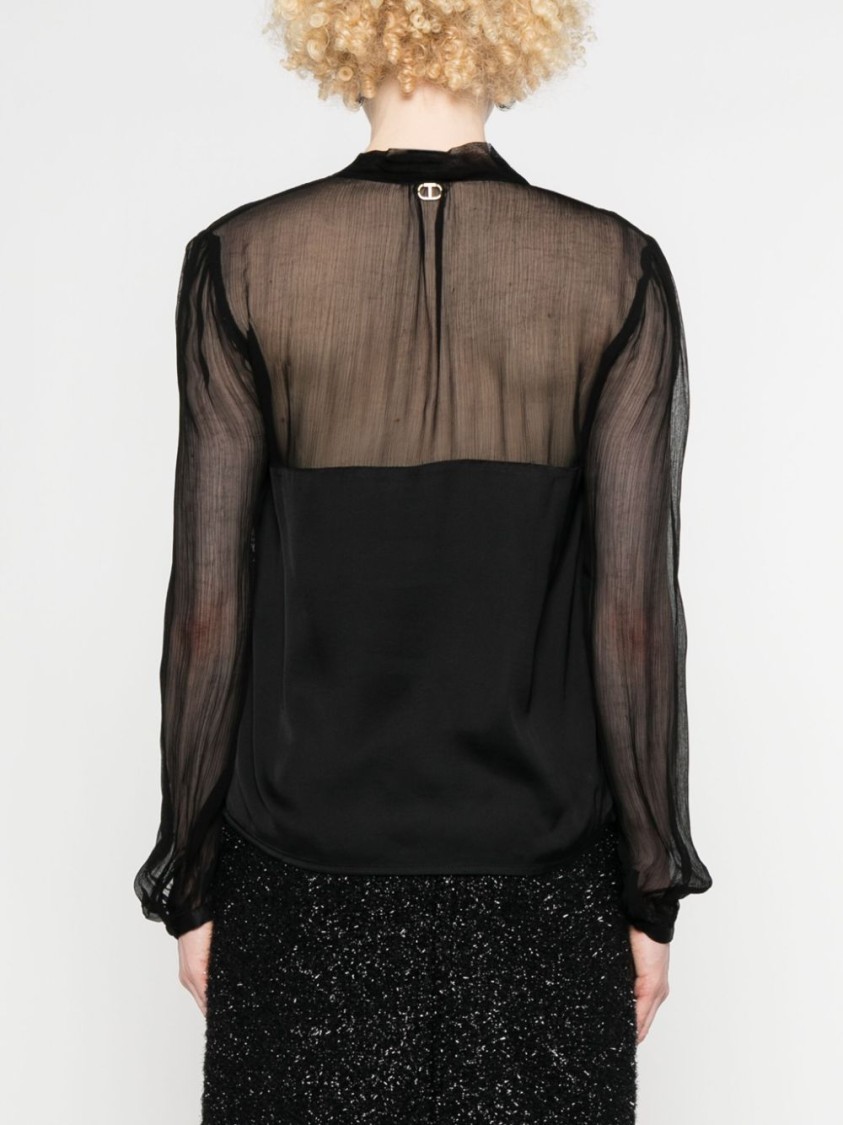 Twinset Long-sleeved Shirt In Black