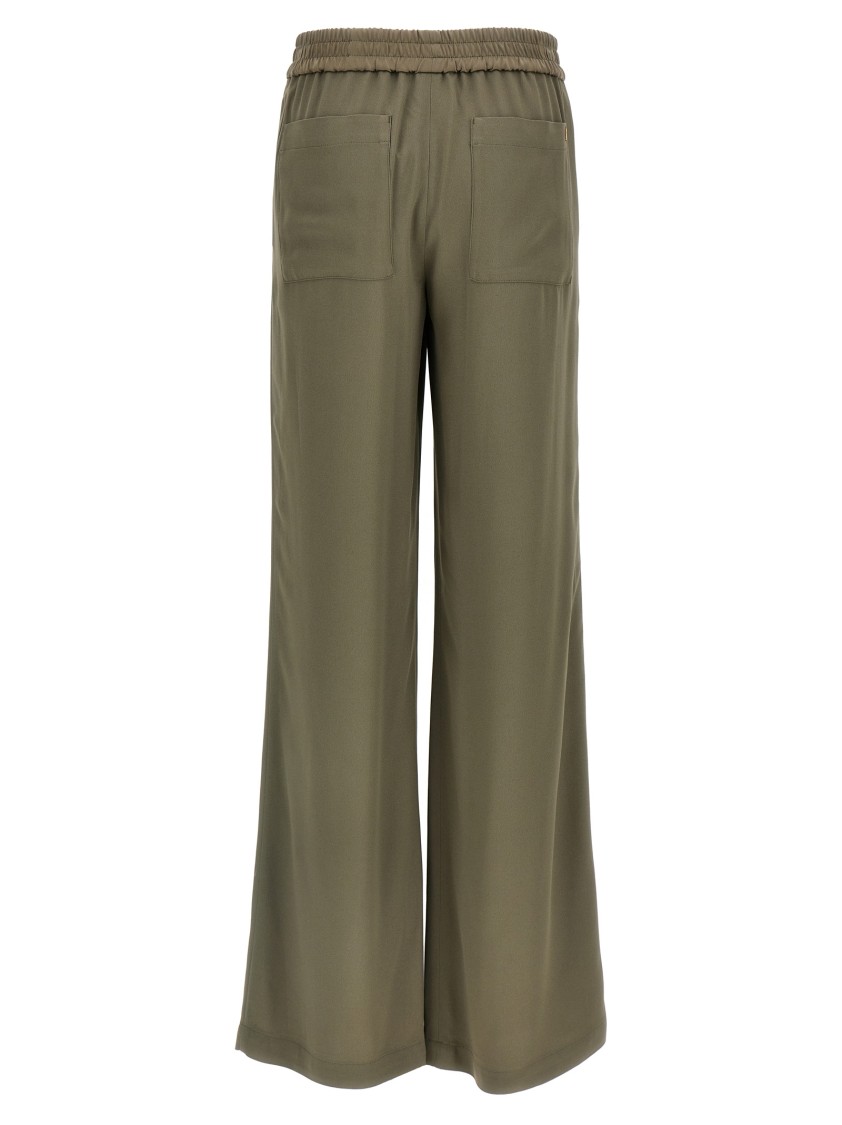 Ami Alexandre Mattiussi Ami Wide Leg Trousers With Adjustable Strap In Brown