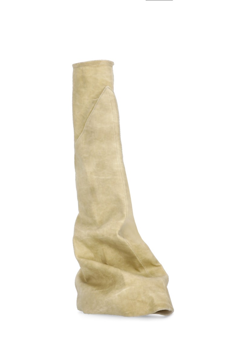 Rick Owens Drkshdw Drkshdw By Rick Owens Beige Beige Cotton Boots In Nude