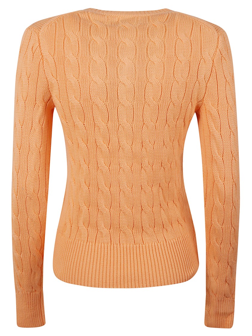 Polo Ralph Lauren Classic Cable Knit Cardigan In Orange