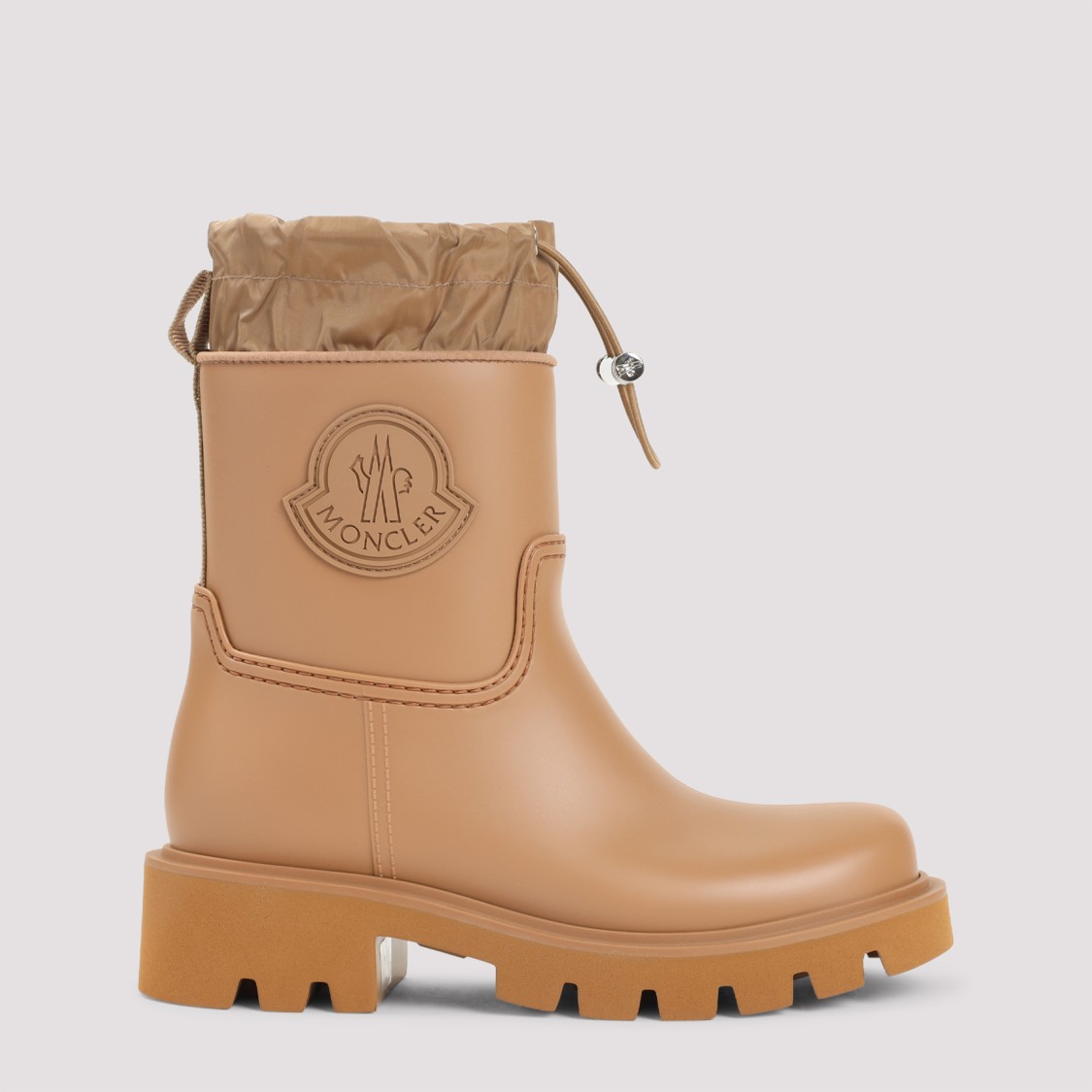 Moncler Ankle-length Waterproof Boots With Drawstring Closure In Neutral
