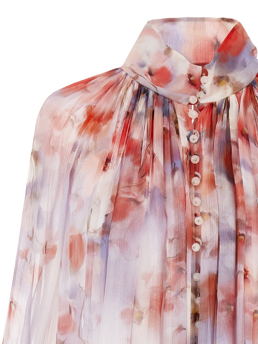 Zimmermann Smock Blouse Crush In Pink