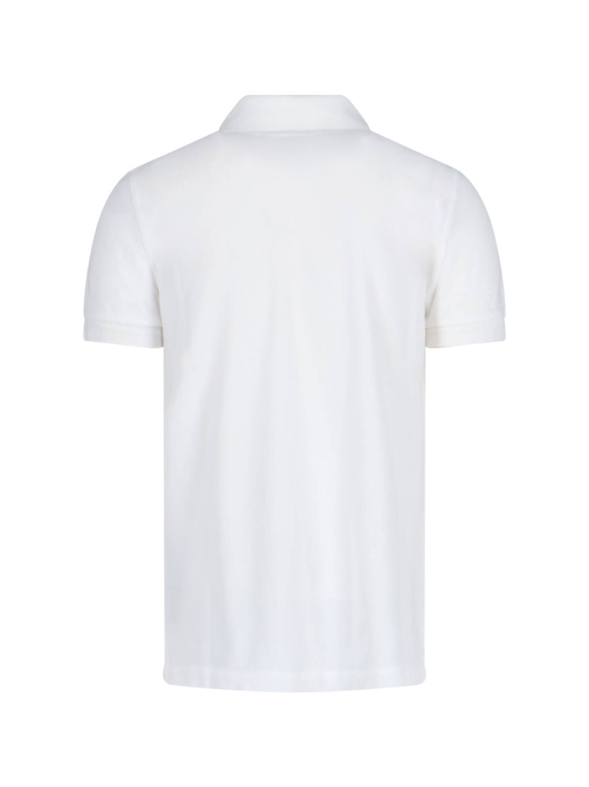 Tom Ford White Polo Shirt With Classic Collar In Cotton Blend Man